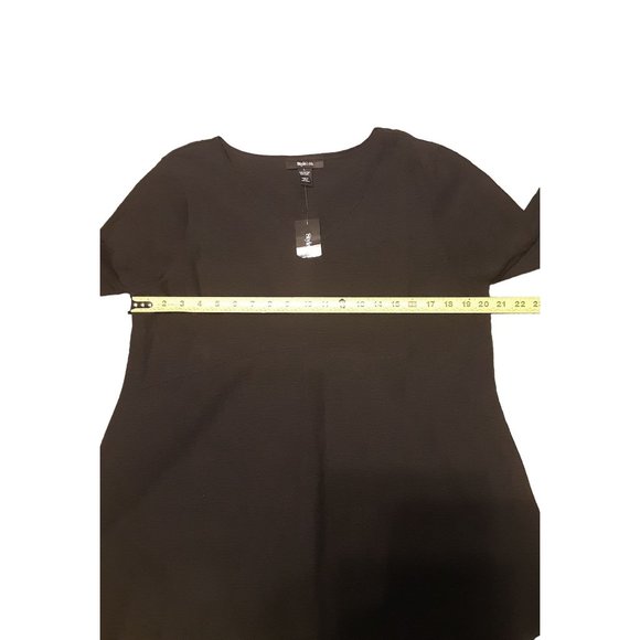 NWOT Style & Co Cotton/ Linen Blend Black Tunic Pullover V Neck Top Size L - Picture 11 of 11